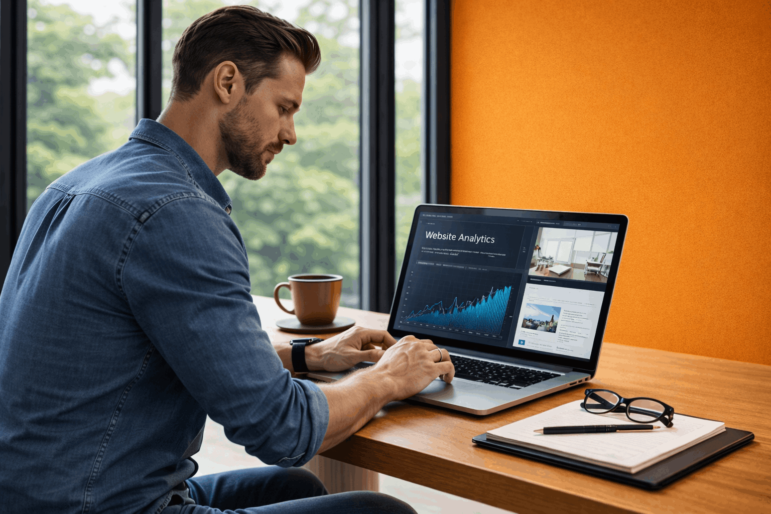 Professional working on laptop